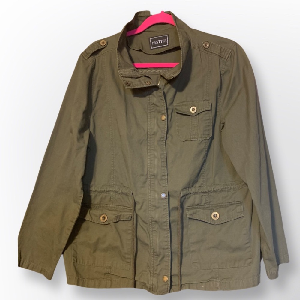 C’ESTTOI Olive Green Lightweight Jacket, XL